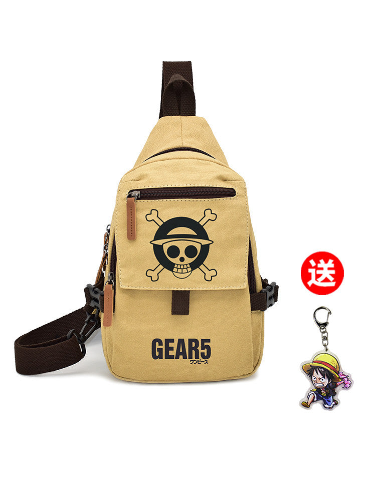 One Piece anime chest bag male student canvas naruto chinchilla luffy mobile phone shoulder crossbody pouch