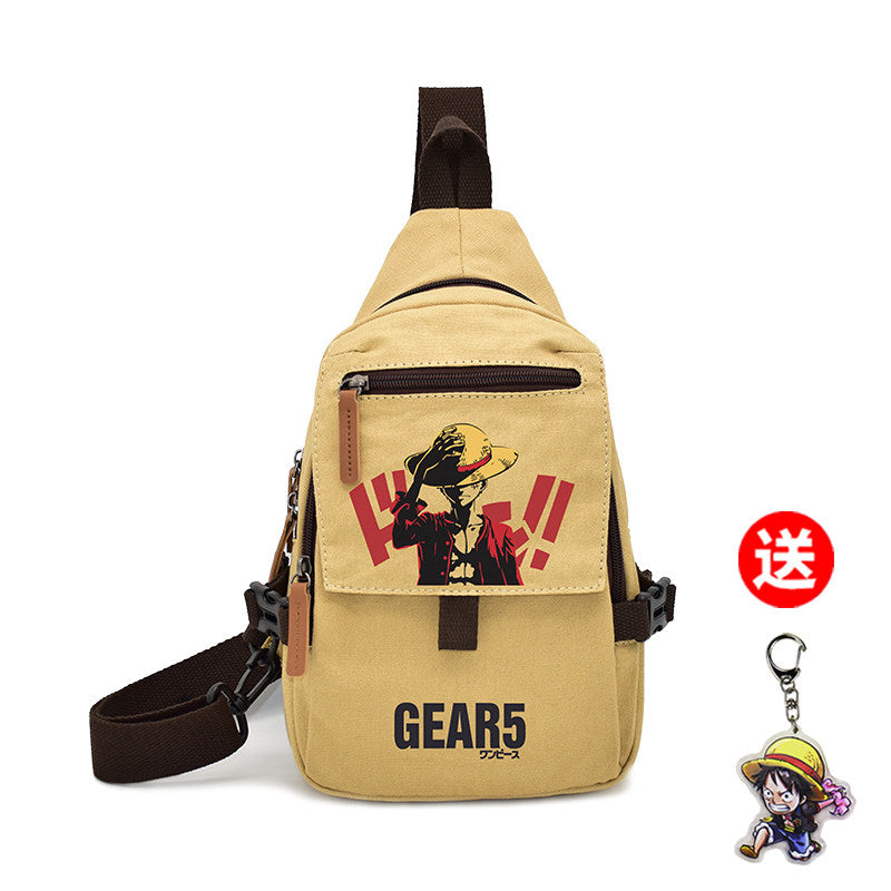 One Piece anime chest bag male student canvas naruto chinchilla luffy mobile phone shoulder crossbody pouch